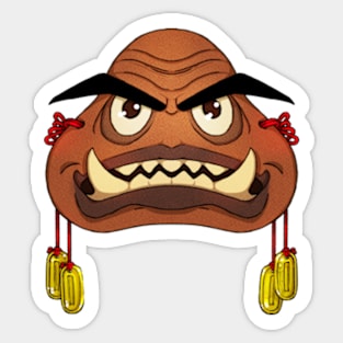 Mushroom Monster Kabuki Mask Sticker